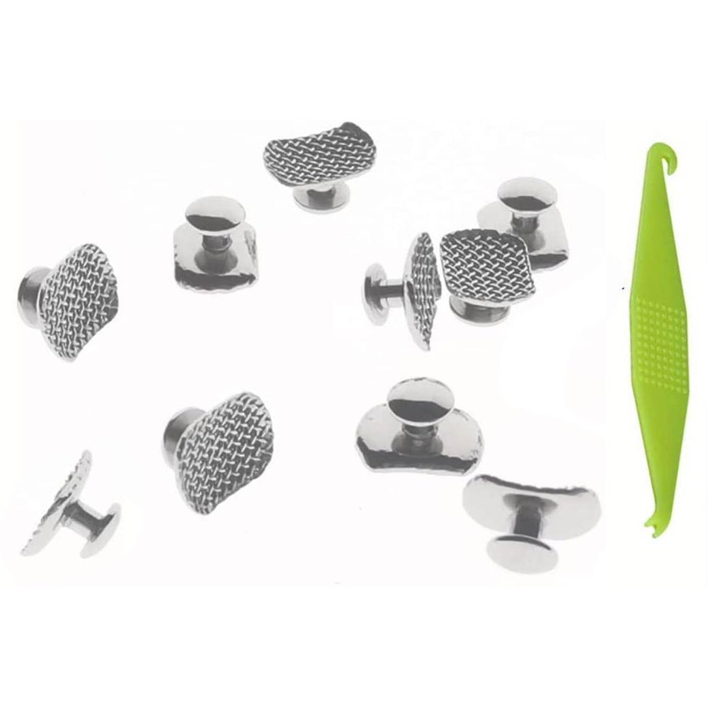 30 Pcs New SmileTech Dental Lingual Buttons Oval Mesh Base Orthodontics Materials