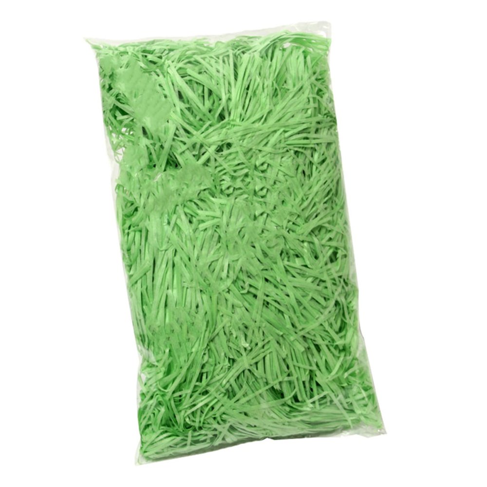 JINZOFLY Raffia Paper Shreds, 100g Shredded Paper for Gift Box, Crinkle Cut Paper Shred Filler for Gift Wrapping & Basket Filling(Green)