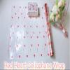 Valentine Cellophane Wrap Roll Red Hearts Design(100 feet x 17.5 in) 2.3 Mil Thick Crystal Clear with Special Red Hearts Cellophane Bags large For Flower Wrapping, Gift Basket Wrap Hearts Design Cellophane for Valentines Day Gift Wrapping view 2