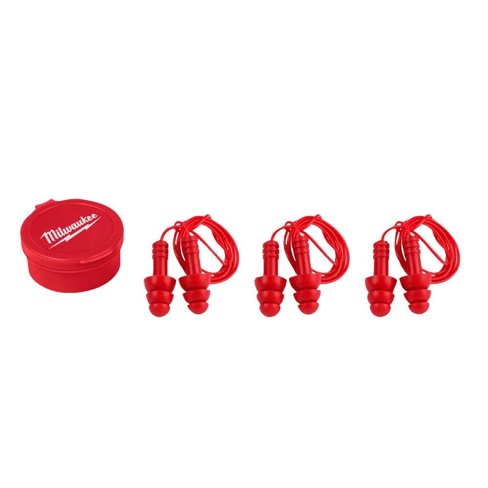 Milwaukee Set of 3 Soft Silicone Inserts with Lanyard and Case, Red, 50