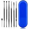 CYSNATU Ear Wax Removal Kit, Ear Cleaner, Ear Pick, Ear Cleaning Tool Set Stainless Steel 6 in 1 Ear Spoon Curette (with Cleaning Brush and Storage Box, Black) view 1