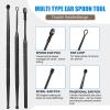 CYSNATU Ear Wax Removal Kit, Ear Cleaner, Ear Pick, Ear Cleaning Tool Set Stainless Steel 6 in 1 Ear Spoon Curette (with Cleaning Brush and Storage Box, Black) view 4