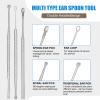 CYSNATU Ear Wax Removal Kit, Ear Cleaner, Ear Pick, Ear Cleaning Tool Set Stainless Steel 6 in 1 Ear Spoon Curette (with Cleaning Brush and Storage Box, Silver) view 4