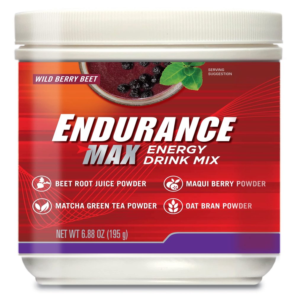 Endurance Max Energy Drink Mix - Wild Berry Beet. Superfood Drink for Sustained Energy and Focus. Plant Based. Boost for Blood Pressure, Circulation & Heart Health.Organic Non-GMO Superfood Supplement