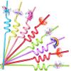 24 Glitter Unicorn Birthday Party Supplies Drinking Straws Unicorn Love Heart Rainbow Cloud Shape Design for Unicorn Party Favors view 1
