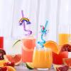 24 Glitter Unicorn Birthday Party Supplies Drinking Straws Unicorn Love Heart Rainbow Cloud Shape Design for Unicorn Party Favors view 3