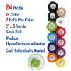 24 Pack 2 x 5 Yards Self Adhesive Bandage Wrap Athletic Elastic Breathable Cohesive Bandage Wrap Rolls for Stretch, Sports, First Aid, Wrist, Ankle Sprains, Swelling, and Vet Wrap(Rainbow) view 2