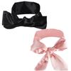 2Pcs Satin Eye Mask Sleep Mask, Adjustable Blindfold Soft Satin Eye Covers Valentine's Day Gift for Travel, Nap, Meditation,157cm/62inch (Black+Pink) view 1