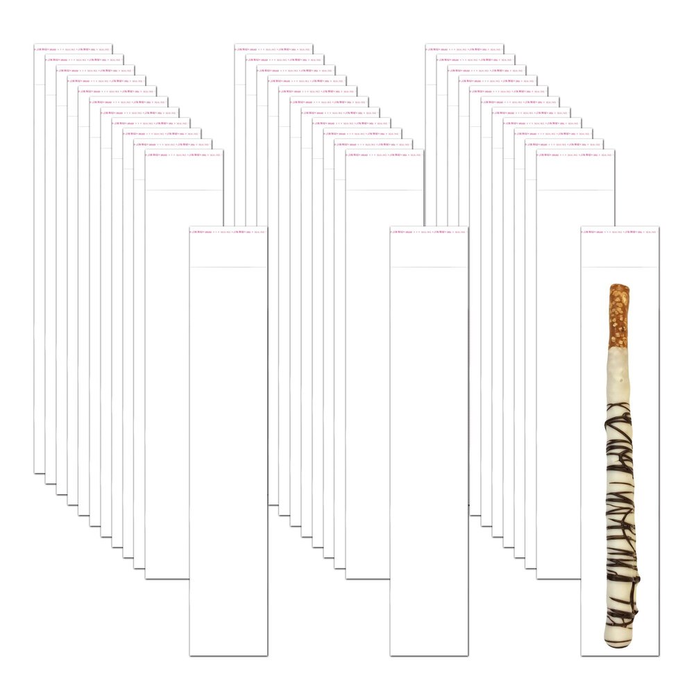 EachDusto Long Self Stick Cellophane Bags 2 x 10 Clear Adhesive Pretzel Rod Bags 100pcs OPP Poly Cello Bags 2mil for Necklace Candies Candle Cutlery Makeup Brush Sugar Cane Pen