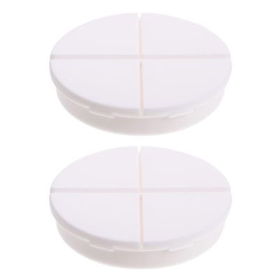 2pcs Pill Medicine Containers Sealed 4-Compartment Medicine Holders Holders Portable Portable Cases Travel