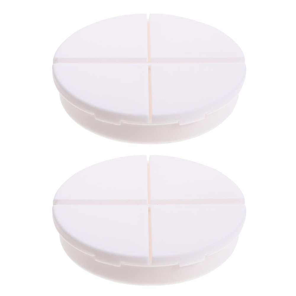 2pcs Pill Medicine Containers Sealed 4-Compartment Medicine Holders Holders Portable Portable Cases Travel