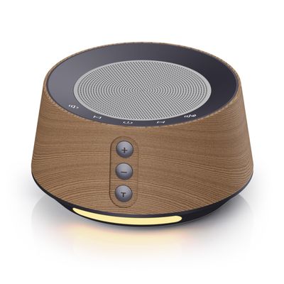BGOVERSS White Noise Sound Machine with 20 Soothing Sounds, 10 Colors Night Light Sleep Machines Home Office Travel, 5 Timers and Memory Feature Sound Machine for Nursery Baby Kids Adults (Wood)