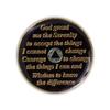 10 Year Sobriety Coin | Glitter Triplate AA Chip Recovery Anniversary Token (Blue) view 3