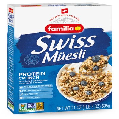 Familia Swiss Muesli Protein Crunch, Energy-Packed Cereal with Superseeds & Honey, 21oz (Pack of 1)