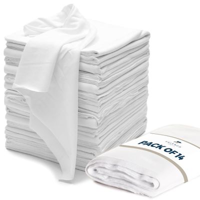 VALENGO New Lint Free Rags  100% Cotton Cloth, Soft T-Shirt Rags, Lint Free Cloth for Staining Wood, Cast Iron, Dusting, Polishing, Painting and Cleaning  Reusable & Absorbent  17x17 (Pack of 14)