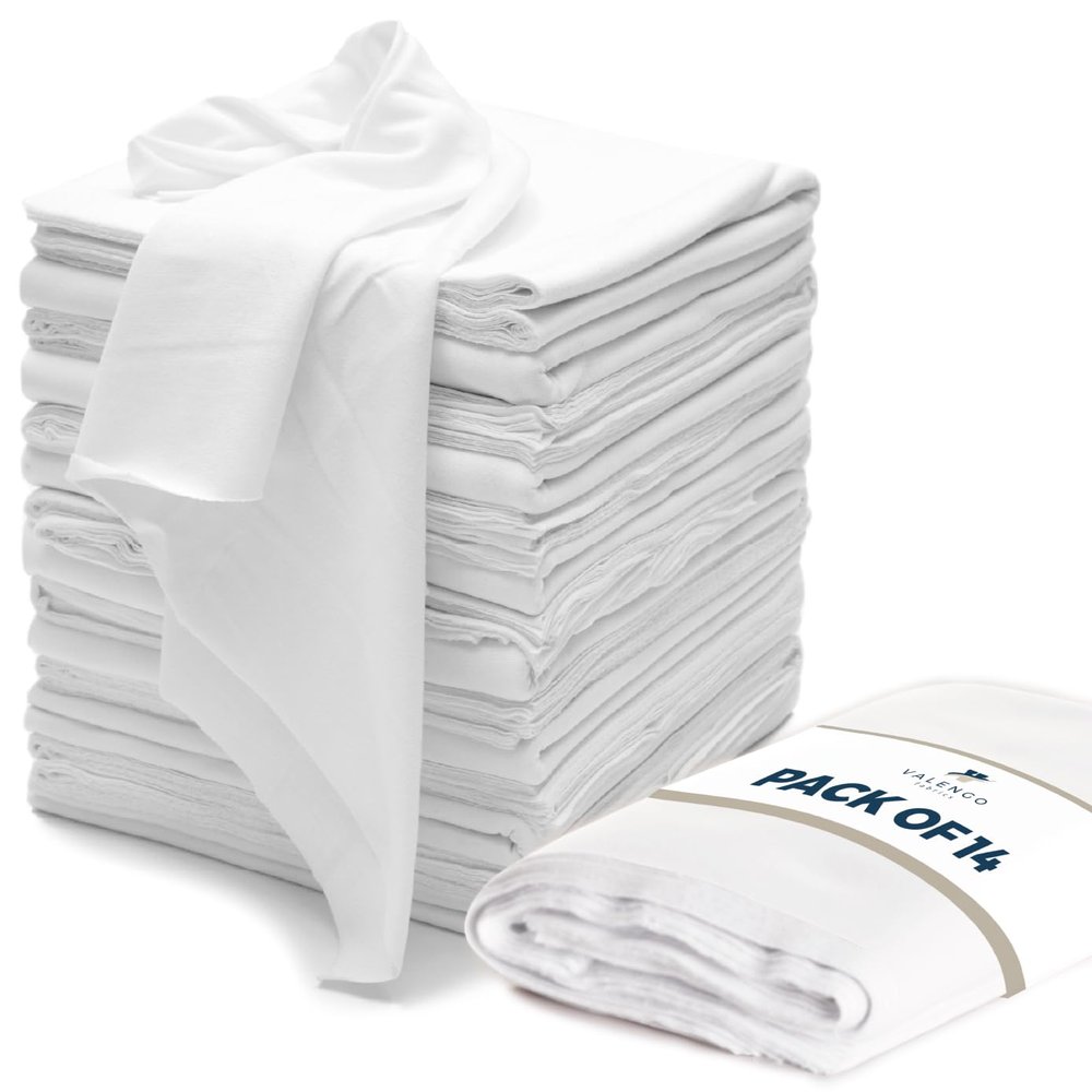 VALENGO New Lint Free Rags  100% Cotton Cloth, Soft T-Shirt Rags, Lint Free Cloth for Staining Wood, Cast Iron, Dusting, Polishing, Painting and Cleaning  Reusable & Absorbent  17x17 (Pack of 14)
