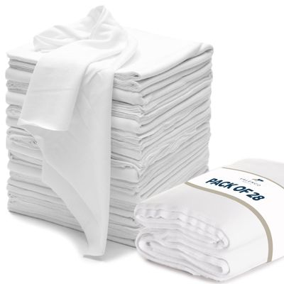 VALENGO New Lint Free Rags  100% Cotton Cloth, Soft T-Shirt Rags, Lint Free Cloth for Staining Wood, Cast Iron, Dusting, Polishing, Painting and Cleaning  Reusable & Absorbent  17x17 (Pack of 28)