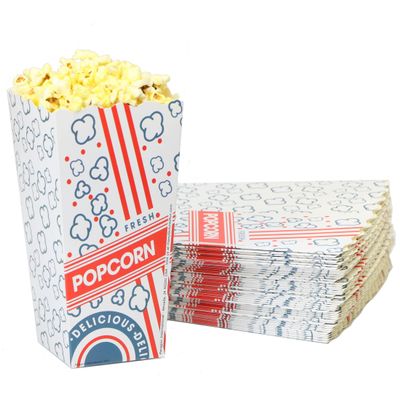 Popcorn Scoop Box 48E: (1.75 ounce), Striped & Popping Kernel Design (100 Count)