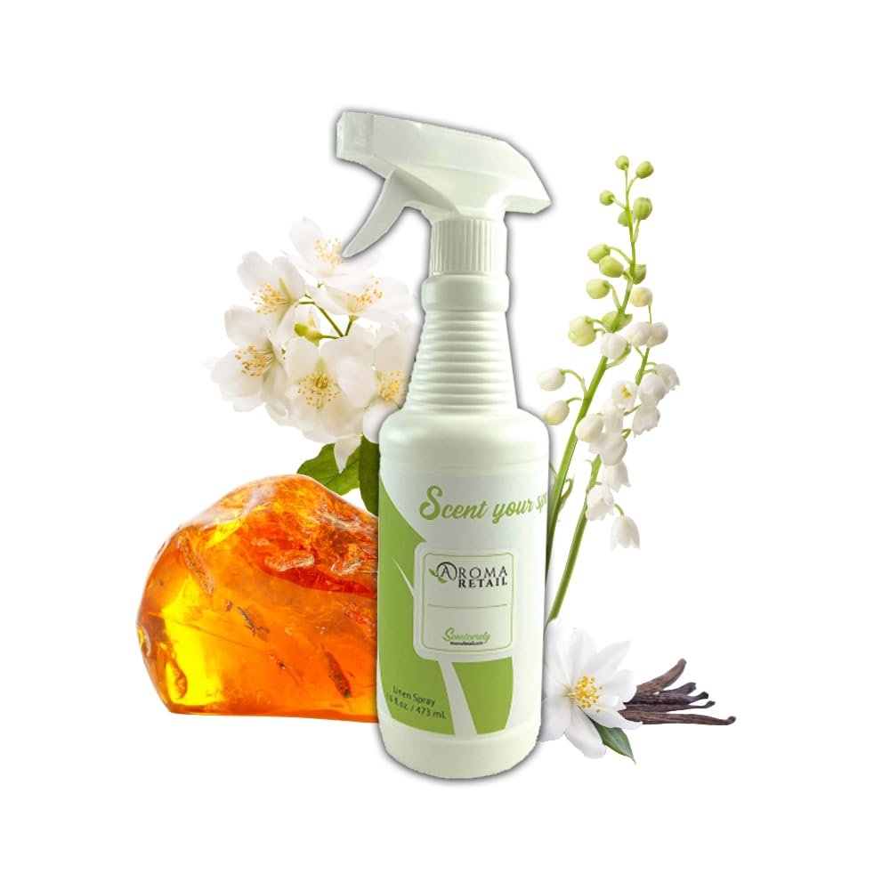 Asian Garden 16oz Linen Spray Air Freshener with Jasmine, Vanilla, Amber, & More Notes for bedding, pillows, sheets, room, and car