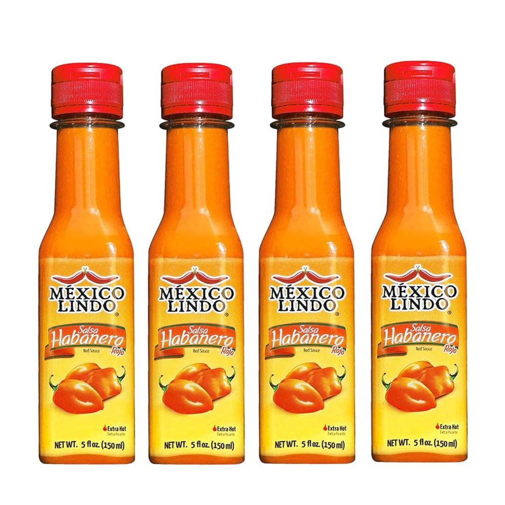 Salsas Castillo Red Habanera Extra Hot 4 Bottles 5 fl.oz (150ml)