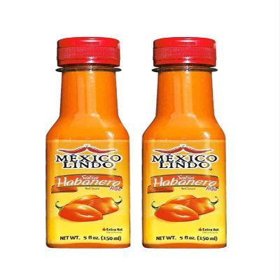 Al Amin Foods Mexico Lindo Salsas Castillo Red Habanera Extra Hot 2 Bottles 5 fl.oz (150ml)