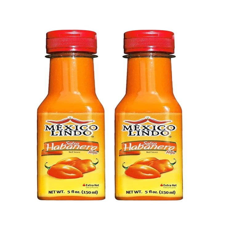 Al Amin Foods Mexico Lindo Salsas Castillo Red Habanera Extra Hot 2 Bottles 5 fl.oz (150ml)
