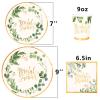 192Pcs Bridal Shower Decorations Wedding Plates and Napkins Sets, Bridal Shower Paper Plates for Engagement Celebrate Wedding Bride-To-Be Bachelorette Party Supplies, Serves 24 Guests view 2