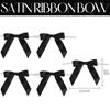 AIMUDI Black Bows 2.5" Satin Bows for Gift Wrapping Twist Tie Bows for Crafts Pre-Tied Black Satin Ribbon Bows Small Gift Bows for Treat Bags Party Favors Wedding Decorations - 50 Counts view 2