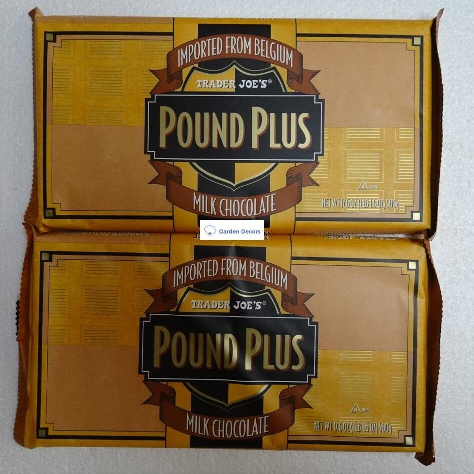 Trader Joes Pound Plus Milk Chocolate Bar 17.6oz 500g (Two Bags)