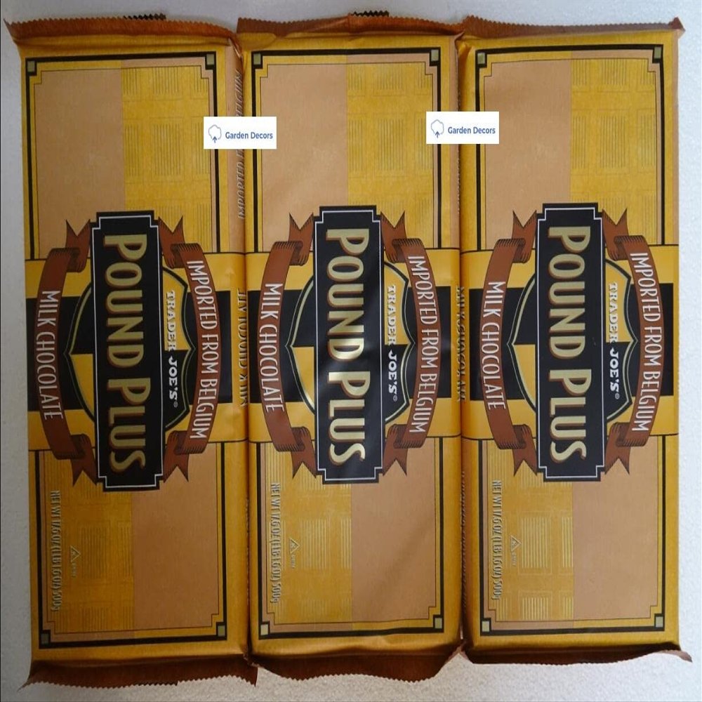 Trader Joes Pound Plus Milk Chocolate Bar 17.6oz 500g (Three Bags)