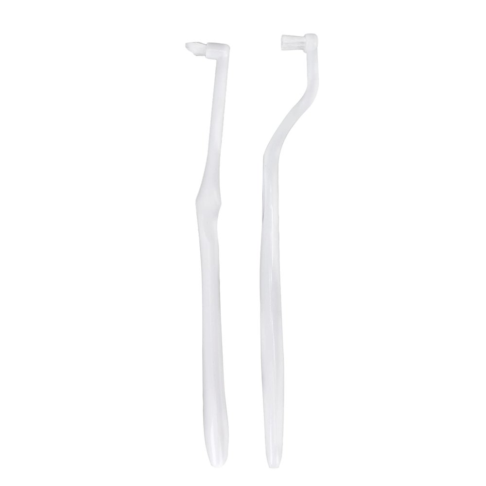 Tuft Toothbrush Tufted Brush, Tufted Toothbrush Brace Cleaning Stain Removal Interdental Toothbrush for Oral Care White,Interdental Interspace Brush for Detail Cleaning