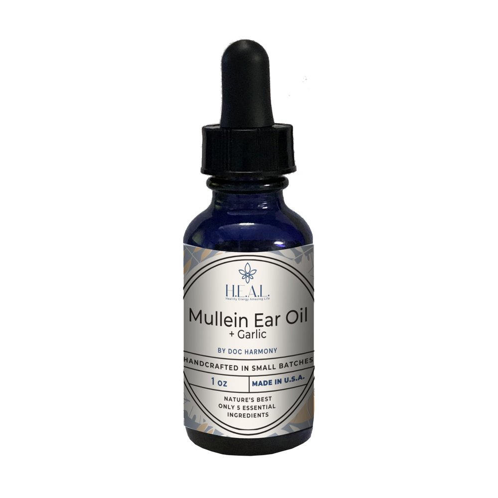Harmony's Mullein Ear Oil + Garlic Oil - 1oz for dry, itchy ears