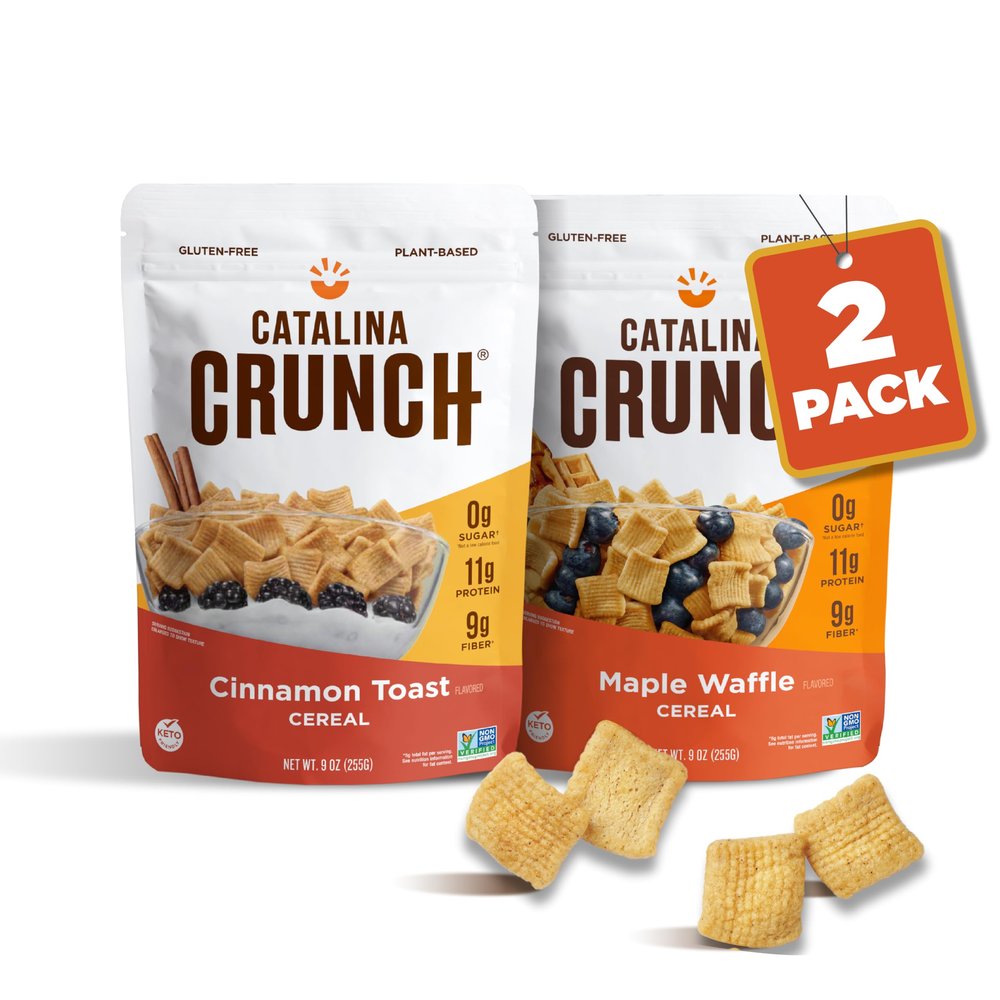 Catalina Crunch Protein Cereal - Breakfast Cereal with 10g of Protein, No Added Sugar - Gluten Free - Blueberry Muffin - 8 oz. Bag (Pack of 1)