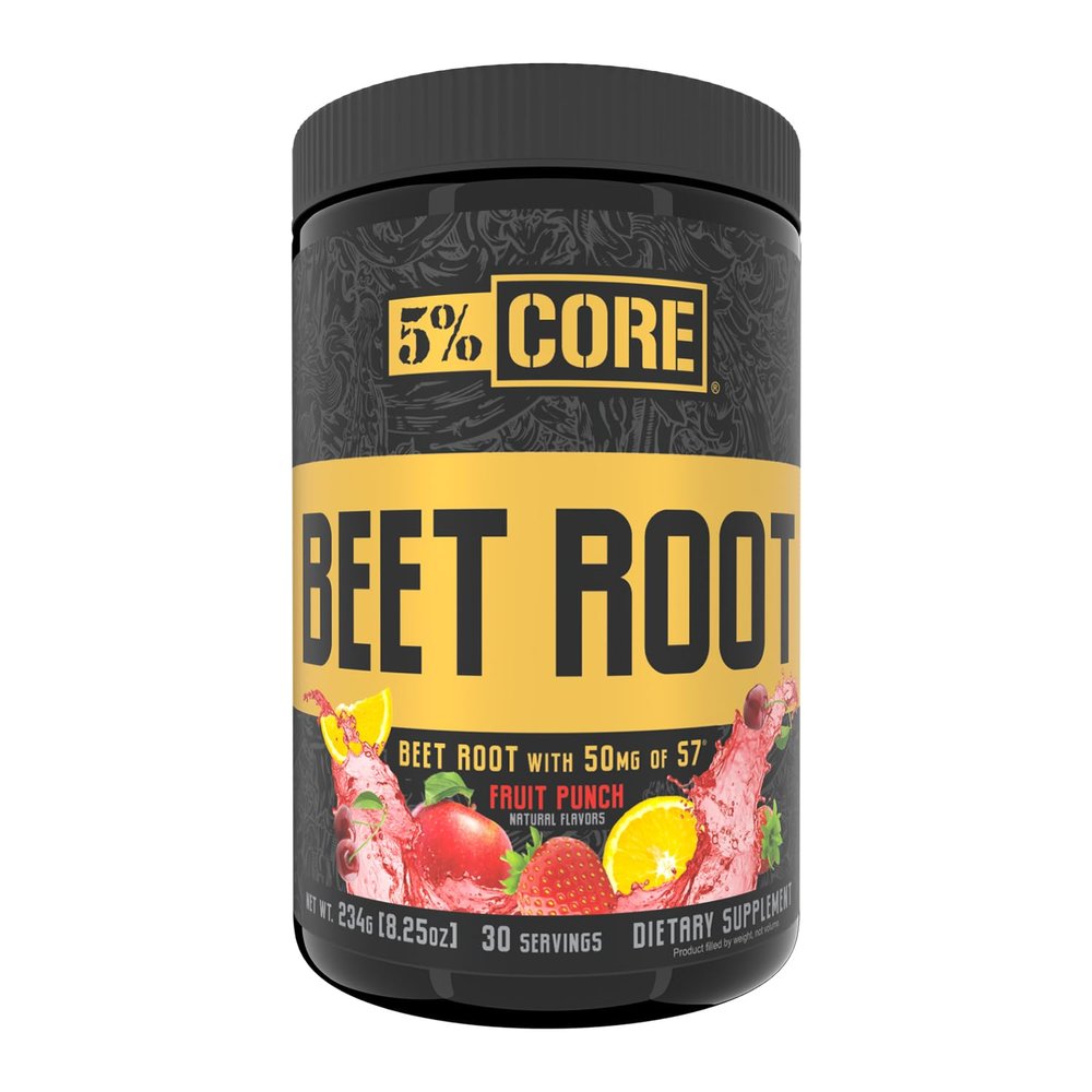 5% Nutrition Organic Core Beet Root | Nitric Oxide Beet Root Powder Pre Workout Additive | 6000mg Extract | Vegan & Keto | 30 Servings (Fruit Punch)