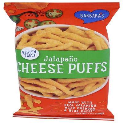 Barbara's Bakery Jalapeno Cheese Puffs Gluten Free (12x7 Oz)