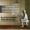 Padded Folding Shower Seat - Wall Mount Bench for Inside Shower / ADA Bathroom Safety Assist / 304 Stainless Steel / Marine Grade Vinyl / 32" x 16" view 2