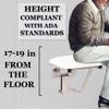 Padded Folding Shower Seat - Wall Mount Bench for Inside Shower / ADA Bathroom Safety Assist / 304 Stainless Steel / Marine Grade Vinyl / 32" x 16" view 4