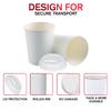 Smygoods White Disposable Paper Coffee Cups with Lids (8 OZ, 100 Count) For Hot Beverages, Tea, Espresso, Cocoa - To Go Drink Containers, Caf & Office view 4