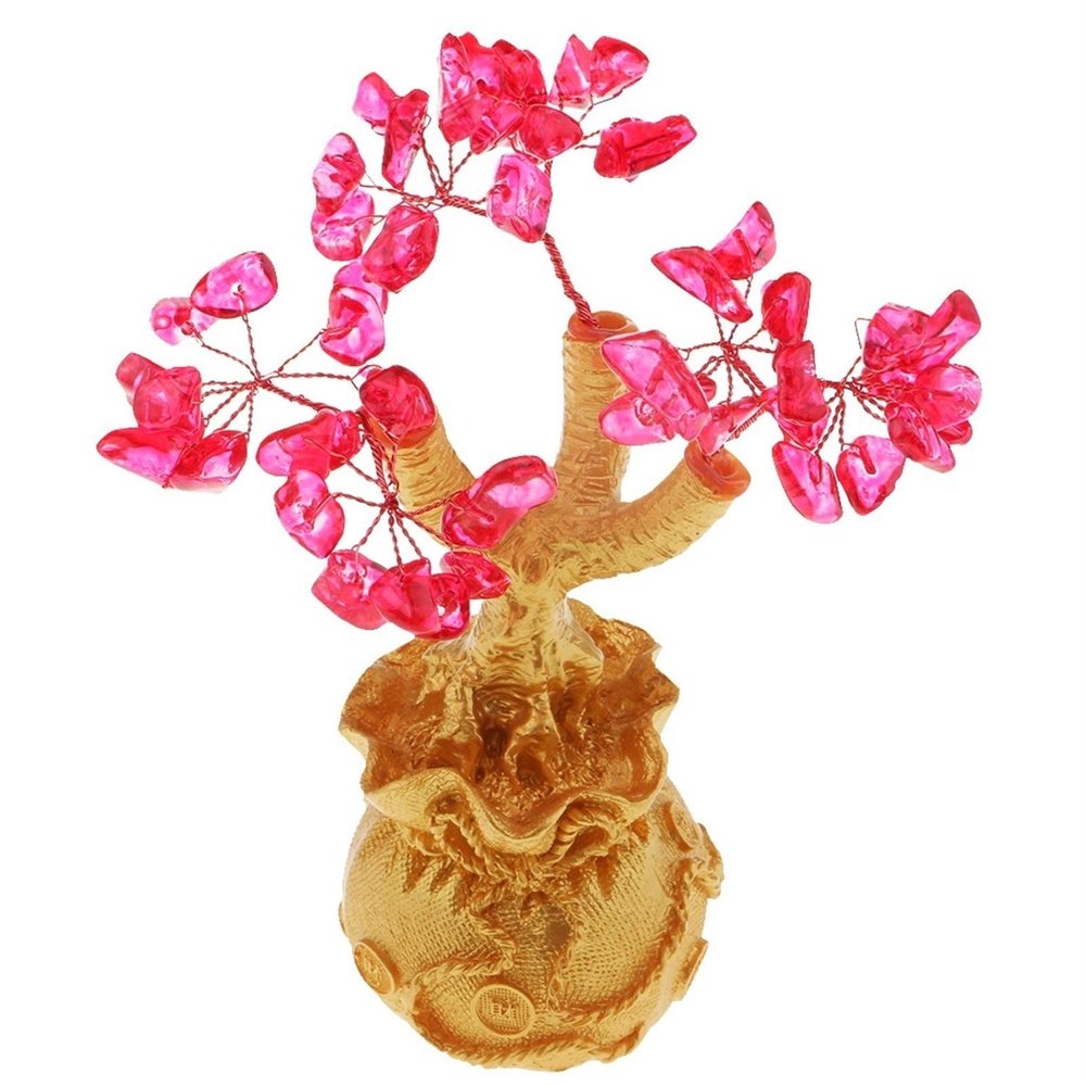 Crystal Fortune Tree Mini Feng Shui Crystal Money Tree Seven Chakra Natural Healing Gemstone Crystal Bonsai Fortune Lucky Wealth Bonsai Style Office Decor Spiritual Gift Crystal Bonsai Fortune Money T