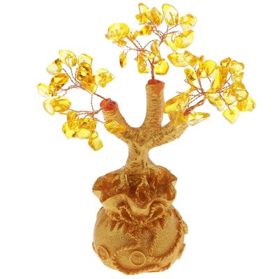 Crystal Fortune Tree Mini Feng Shui Crystal Money Tree Seven Chakra Natural Healing Gemstone Crystal Bonsai Fortune Lucky Wealth Bonsai Style Office Decor Spiritual Gift Crystal Bonsai Fortune Money T