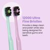 Lindo EcoCare Polishing Toothbrush - Charcoal Infused Bristles & Biodegradable Handle, for Sensitive Gums and Teeth, 12000+ Ultra Fine Charcoal Infused Bristles, Soft and Gentle, Pack of 4 (Pink) view 4