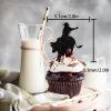 18pcs Black Glitter Cow Cowboy Dessert Cupcake Topper Silhouettes Country Western Bull Riding Competition Theme Decor Supplies Baby Shower Boy Girl Happy Birthday Decorations view 2