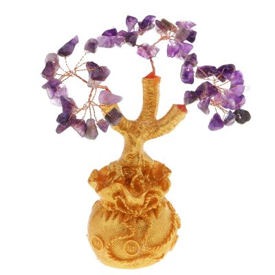 Crystal Fortune Tree Mini Feng Shui Crystal Money Tree Seven Chakra Natural Healing Gemstone Crystal Bonsai Fortune Lucky Wealth Bonsai Style Office Decor Spiritual Gift Crystal Bonsai Fortune Money T