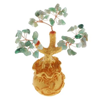 Crystal Fortune Tree Mini Feng Shui Crystal Money Tree Seven Chakra Natural Healing Gemstone Crystal Bonsai Fortune Lucky Wealth Bonsai Style Office Decor Spiritual Gift Crystal Bonsai Fortune Money T