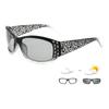 Transition Photochromic Bifocal Reading Glasses for Women round Bling Rhinestone reading Glasses Crystal Colorful Frame (black, 3.25, multiplier_x) view 1