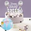 Happy Birthday Cake Topper- 11 Pack Birthday Cake Decorations Set Confetti Balloon Stars Heart Cupcake Toppers and Paper Fans Party Supplies for Girls Women Kids (Rose Gold) view 3