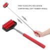 ZJchao Back Scratchers, Telescopic Massagers, Adjustable Muscle Roller for Back, Head, Arm - Portable Extendable Backscratchers for Men Women (Red) view 3