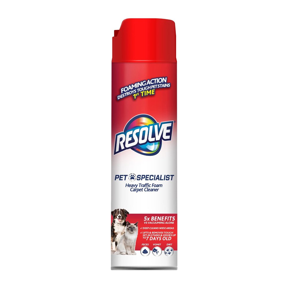 Resolve Pet Specialist Heavy Traffic Foam, Carpet Cleaner, Pet Stain and Odor Remover, 22oz