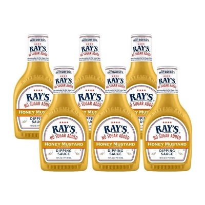 Sweet Baby Ray's No Sugar Added Honey Mustard (16 Fl Oz, Pack of 6)
