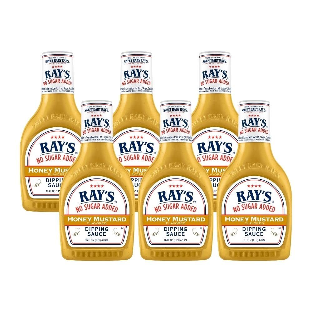 Sweet Baby Ray's No Sugar Added Honey Mustard (16 Fl Oz, Pack of 6)